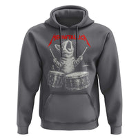 Rock On Vintage Drummer Cat Hoodie Vintage 90s 80s Band Style Gift for Cat Owners - Wonder Print Shop