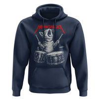 Rock On Vintage Drummer Cat Hoodie Vintage 90s 80s Band Style Gift for Cat Owners - Wonder Print Shop