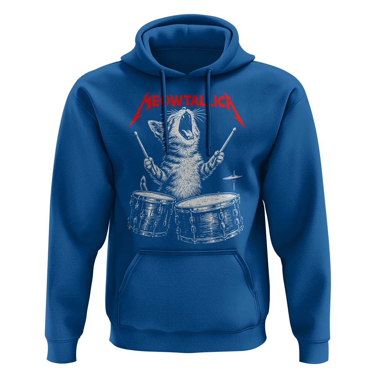 Rock On Vintage Drummer Cat Hoodie Vintage 90s 80s Band Style Gift for Cat Owners - Wonder Print Shop