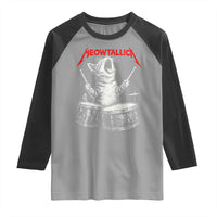 Rock On Vintage Drummer Cat Raglan Shirt Vintage 90s 80s Band Style Gift for Cat Owners - Wonder Print Shop