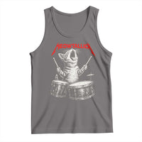 Rock On Vintage Drummer Cat Tank Top Vintage 90s 80s Band Style Gift for Cat Owners - Wonder Print Shop