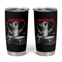 Rock On Vintage Drummer Cat Tumbler Cup Vintage 90s 80s Band Style Gift for Cat Owners - Wonder Print Shop