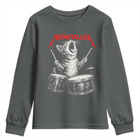 Rock On Vintage Drummer Cat Youth Sweatshirt Vintage 90s 80s Band Style Gift for Cat Owners - Wonder Print Shop