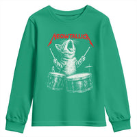 Rock On Vintage Drummer Cat Youth Sweatshirt Vintage 90s 80s Band Style Gift for Cat Owners - Wonder Print Shop