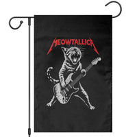 Funny Cat Playing Guitar Garden Flag Vintage 90s Classic Rock Star Cat Graphic Rock and Roll - Wonder Print Shop