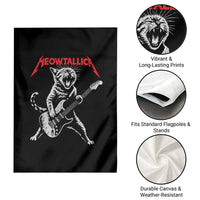 Funny Cat Playing Guitar Garden Flag Vintage 90s Classic Rock Star Cat Graphic Rock and Roll - Wonder Print Shop