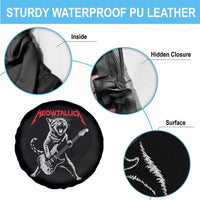 Funny Cat Playing Guitar Spare Tire Cover Vintage 90s Classic Rock Star Cat Graphic Rock and Roll - Wonder Print Shop