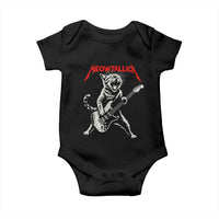 Funny Cat Playing Guitar Baby Onesie Vintage 90s Classic Rock Star Cat Graphic Rock and Roll - Wonder Print Shop