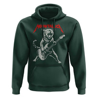 Funny Cat Playing Guitar Hoodie Vintage 90s Classic Rock Star Cat Graphic Rock and Roll - Wonder Print Shop