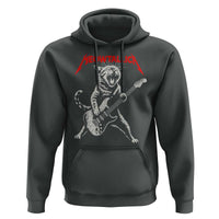 Funny Cat Playing Guitar Hoodie Vintage 90s Classic Rock Star Cat Graphic Rock and Roll - Wonder Print Shop