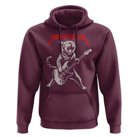 Funny Cat Playing Guitar Hoodie Vintage 90s Classic Rock Star Cat Graphic Rock and Roll - Wonder Print Shop