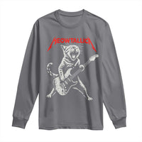Funny Cat Playing Guitar Long Sleeve Shirt Vintage 90s Classic Rock Star Cat Graphic Rock and Roll - Wonder Print Shop