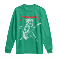 Funny Cat Playing Guitar Long Sleeve Shirt Vintage 90s Classic Rock Star Cat Graphic Rock and Roll - Wonder Print Shop