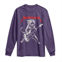 Funny Cat Playing Guitar Long Sleeve Shirt Vintage 90s Classic Rock Star Cat Graphic Rock and Roll - Wonder Print Shop