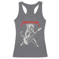 Funny Cat Playing Guitar Racerback Tank Top Vintage 90s Classic Rock Star Cat Graphic Rock and Roll - Wonder Print Shop