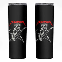 Funny Cat Playing Guitar Skinny Tumbler Vintage 90s Classic Rock Star Cat Graphic Rock and Roll - Wonder Print Shop