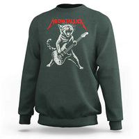 Funny Cat Playing Guitar Sweatshirt Vintage 90s Classic Rock Star Cat Graphic Rock and Roll - Wonder Print Shop