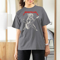 Funny Cat Playing Guitar T Shirt For Women Vintage 90s Classic Rock Star Cat Graphic Rock and Roll - Wonder Print Shop