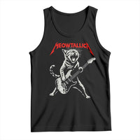 Funny Cat Playing Guitar Tank Top Vintage 90s Classic Rock Star Cat Graphic Rock and Roll - Wonder Print Shop
