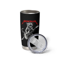 Funny Cat Playing Guitar Tumbler Cup Vintage 90s Classic Rock Star Cat Graphic Rock and Roll - Wonder Print Shop