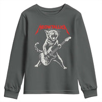 Funny Cat Playing Guitar Youth Sweatshirt Vintage 90s Classic Rock Star Cat Graphic Rock and Roll - Wonder Print Shop