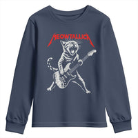 Funny Cat Playing Guitar Youth Sweatshirt Vintage 90s Classic Rock Star Cat Graphic Rock and Roll - Wonder Print Shop