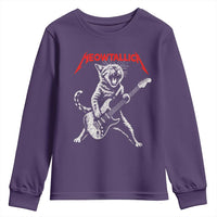 Funny Cat Playing Guitar Youth Sweatshirt Vintage 90s Classic Rock Star Cat Graphic Rock and Roll - Wonder Print Shop