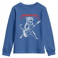 Funny Cat Playing Guitar Youth Sweatshirt Vintage 90s Classic Rock Star Cat Graphic Rock and Roll - Wonder Print Shop