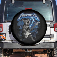 Funny Cat Playing Guitar Spare Tire Cover Vintage 90s Style Bootleg Graphic Rock Star Rock Cat - Wonder Print Shop