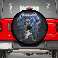 Funny Cat Playing Guitar Spare Tire Cover Vintage 90s Style Bootleg Graphic Rock Star Rock Cat - Wonder Print Shop