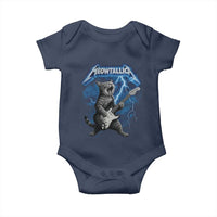 Funny Cat Playing Guitar Baby Onesie Vintage 90s Style Bootleg Graphic Rock Star Rock Cat - Wonder Print Shop