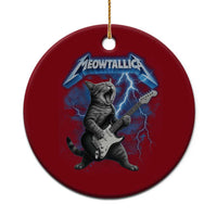 Funny Cat Playing Guitar Ceramic Ornament Vintage 90s Style Bootleg Graphic Rock Star Rock Cat - Wonder Print Shop