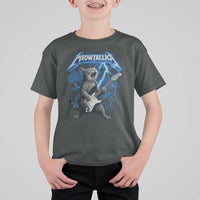 Funny Cat Playing Guitar T Shirt For Kid Vintage 90s Style Bootleg Graphic Rock Star Rock Cat - Wonder Print Shop