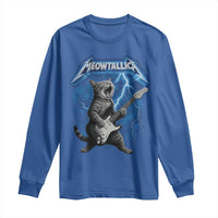Funny Cat Playing Guitar Long Sleeve Shirt Vintage 90s Style Bootleg Graphic Rock Star Rock Cat - Wonder Print Shop