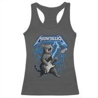 Funny Cat Playing Guitar Racerback Tank Top Vintage 90s Style Bootleg Graphic Rock Star Rock Cat - Wonder Print Shop