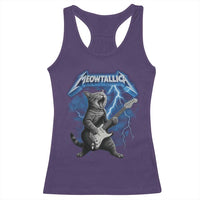 Funny Cat Playing Guitar Racerback Tank Top Vintage 90s Style Bootleg Graphic Rock Star Rock Cat - Wonder Print Shop