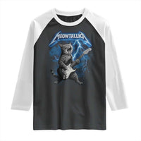 Funny Cat Playing Guitar Raglan Shirt Vintage 90s Style Bootleg Graphic Rock Star Rock Cat - Wonder Print Shop