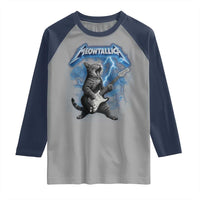 Funny Cat Playing Guitar Raglan Shirt Vintage 90s Style Bootleg Graphic Rock Star Rock Cat - Wonder Print Shop