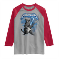 Funny Cat Playing Guitar Raglan Shirt Vintage 90s Style Bootleg Graphic Rock Star Rock Cat - Wonder Print Shop