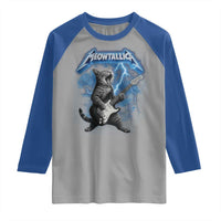 Funny Cat Playing Guitar Raglan Shirt Vintage 90s Style Bootleg Graphic Rock Star Rock Cat - Wonder Print Shop