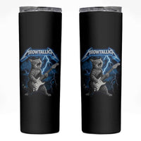 Funny Cat Playing Guitar Skinny Tumbler Vintage 90s Style Bootleg Graphic Rock Star Rock Cat - Wonder Print Shop