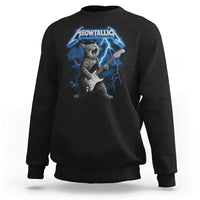 Funny Cat Playing Guitar Sweatshirt Vintage 90s Style Bootleg Graphic Rock Star Rock Cat - Wonder Print Shop
