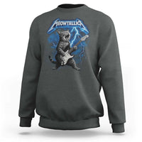 Funny Cat Playing Guitar Sweatshirt Vintage 90s Style Bootleg Graphic Rock Star Rock Cat - Wonder Print Shop