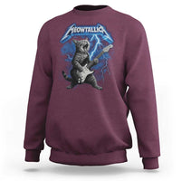 Funny Cat Playing Guitar Sweatshirt Vintage 90s Style Bootleg Graphic Rock Star Rock Cat - Wonder Print Shop