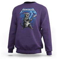 Funny Cat Playing Guitar Sweatshirt Vintage 90s Style Bootleg Graphic Rock Star Rock Cat - Wonder Print Shop