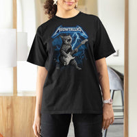 Funny Cat Playing Guitar T Shirt For Women Vintage 90s Style Bootleg Graphic Rock Star Rock Cat - Wonder Print Shop