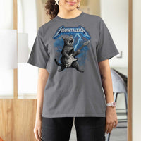 Funny Cat Playing Guitar T Shirt For Women Vintage 90s Style Bootleg Graphic Rock Star Rock Cat - Wonder Print Shop