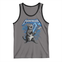 Funny Cat Playing Guitar Tank Top Vintage 90s Style Bootleg Graphic Rock Star Rock Cat - Wonder Print Shop