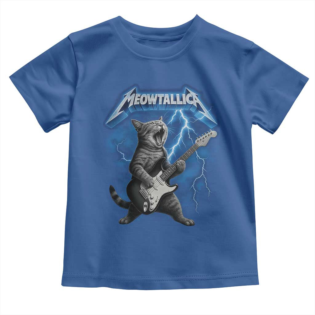Funny Cat Playing Guitar Toddler T Shirt Vintage 90s Style Bootleg Graphic Rock Star Rock Cat - Wonder Print Shop