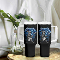 Funny Cat Playing Guitar Tumbler With Handle Vintage 90s Style Bootleg Graphic Rock Star Rock Cat - Wonder Print Shop